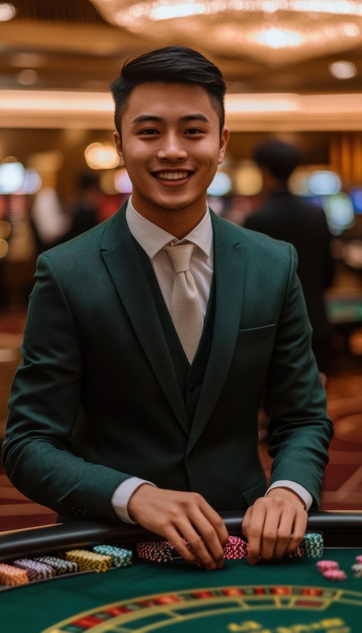 Tim profesional Valorant berkompetisi di panggung turnamen dengan layar besar menampilkan gameplay